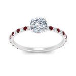 Load image into Gallery viewer, three-fourth-under-halo-cushion-cut-diamond-engagement-ring-with-ruby-in-FD9168CURGRUDRANGLE3-NL-WG
