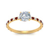 Load image into Gallery viewer, three-fourth-under-halo-cushion-cut-diamond-engagement-ring-with-ruby-in-FD9168CURGRUDRANGLE3-NL-YG