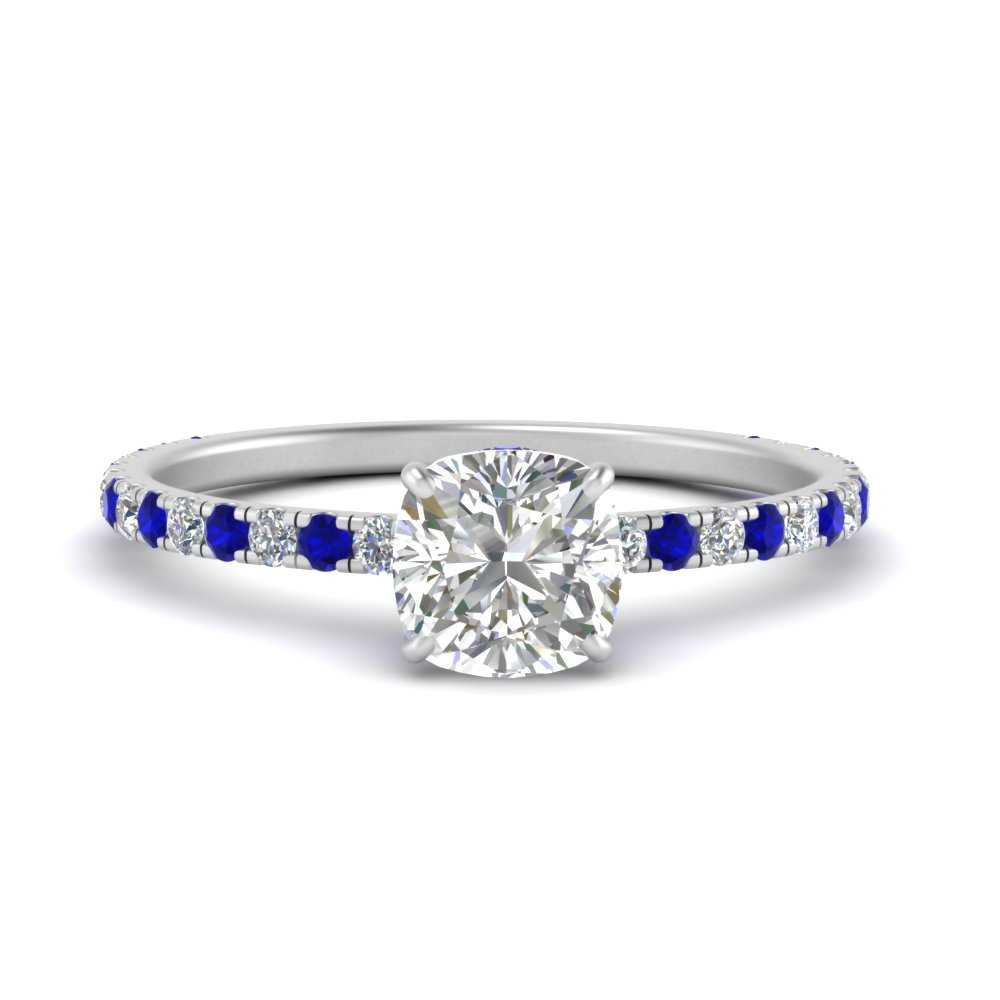 three-fourth-under-halo-cushion-cut-diamond-engagement-ring-with-sapphire-in-FD9168CURGSABLANGLE3-NL-WG