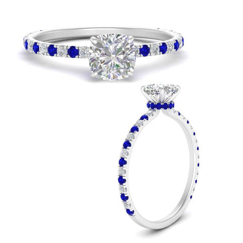 three-fourth-under-halo-cushion-cut-diamond-engagement-ring-with-sapphire-in-FD9168CURGSABLANGLE3-NL-WG