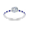 Load image into Gallery viewer, three-fourth-under-halo-cushion-cut-diamond-engagement-ring-with-sapphire-in-FD9168CURGSABLANGLE3-NL-WG