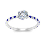 Load image into Gallery viewer, three-fourth-under-halo-cushion-cut-diamond-engagement-ring-with-sapphire-in-FD9168CURGSABLANGLE3-NL-WG
