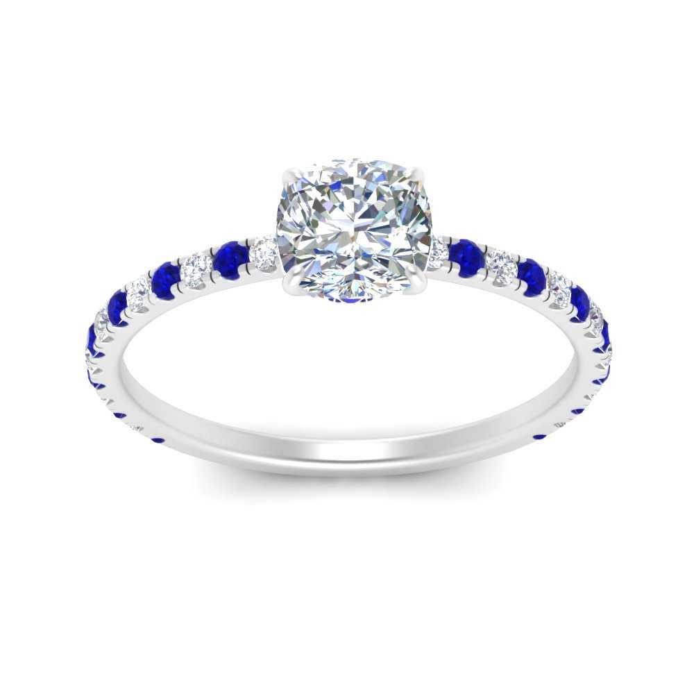 three-fourth-under-halo-cushion-cut-diamond-engagement-ring-with-sapphire-in-FD9168CURGSABLANGLE3-NL-WG