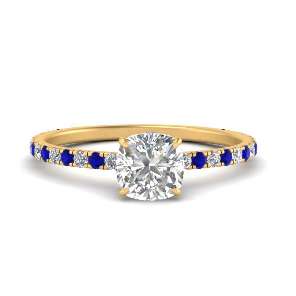 three-fourth-under-halo-cushion-cut-diamond-engagement-ring-with-sapphire-in-FD9168CURGSABLANGLE3-NL-YG