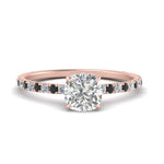 Load image into Gallery viewer, three-fourth-under-halo-cushion-cut-engagement-ring-with-black-diamond-in-FD9168CURGBLACKANGLE3-NL-RG
