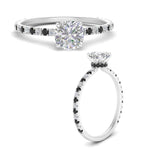Load image into Gallery viewer, three-fourth-under-halo-cushion-cut-engagement-ring-with-black-diamond-in-FD9168CURGBLACKANGLE3-NL-WG
