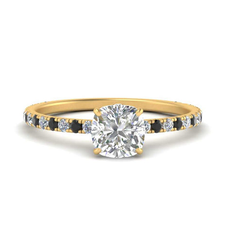 three-fourth-under-halo-cushion-cut-engagement-ring-with-black-diamond-in-FD9168CURGBLACKANGLE3-NL-YG