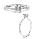 Load image into Gallery viewer, three-fourth-under-halo-emerald-cut-diamond-engagement-ring-in-FD9168EMRANGLE3-NL-WG