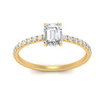 Load image into Gallery viewer, three-fourth-under-halo-emerald-cut-diamond-engagement-ring-in-FD9168EMRANGLE3-NL-YG
