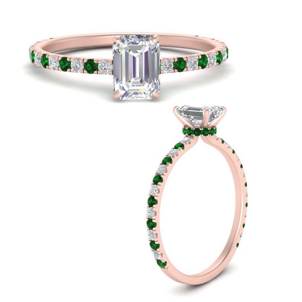three-fourth-under-halo-emerald-cut-diamond-engagement-ring-with-emerald-in-FD9168EMRGEMGRANGLE3-NL-RG