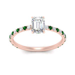 Load image into Gallery viewer, three-fourth-under-halo-emerald-cut-diamond-engagement-ring-with-emerald-in-FD9168EMRGEMGRANGLE3-NL-RG
