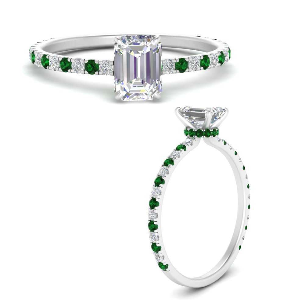 three-fourth-under-halo-emerald-cut-diamond-engagement-ring-with-emerald-in-FD9168EMRGEMGRANGLE3-NL-WG