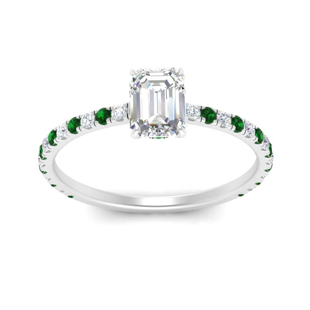 three-fourth-under-halo-emerald-cut-diamond-engagement-ring-with-emerald-in-FD9168EMRGEMGRANGLE3-NL-WG