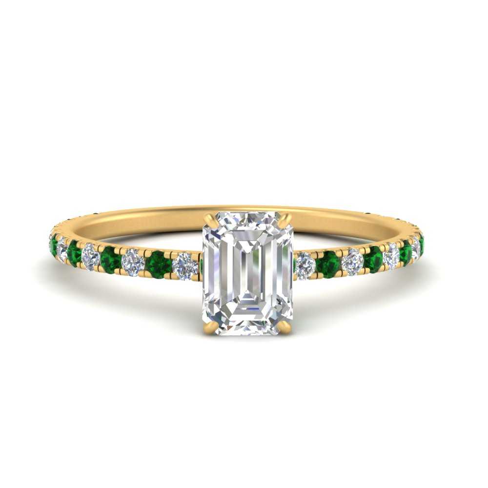 three-fourth-under-halo-emerald-cut-diamond-engagement-ring-with-emerald-in-FD9168EMRGEMGRANGLE3-NL-YG