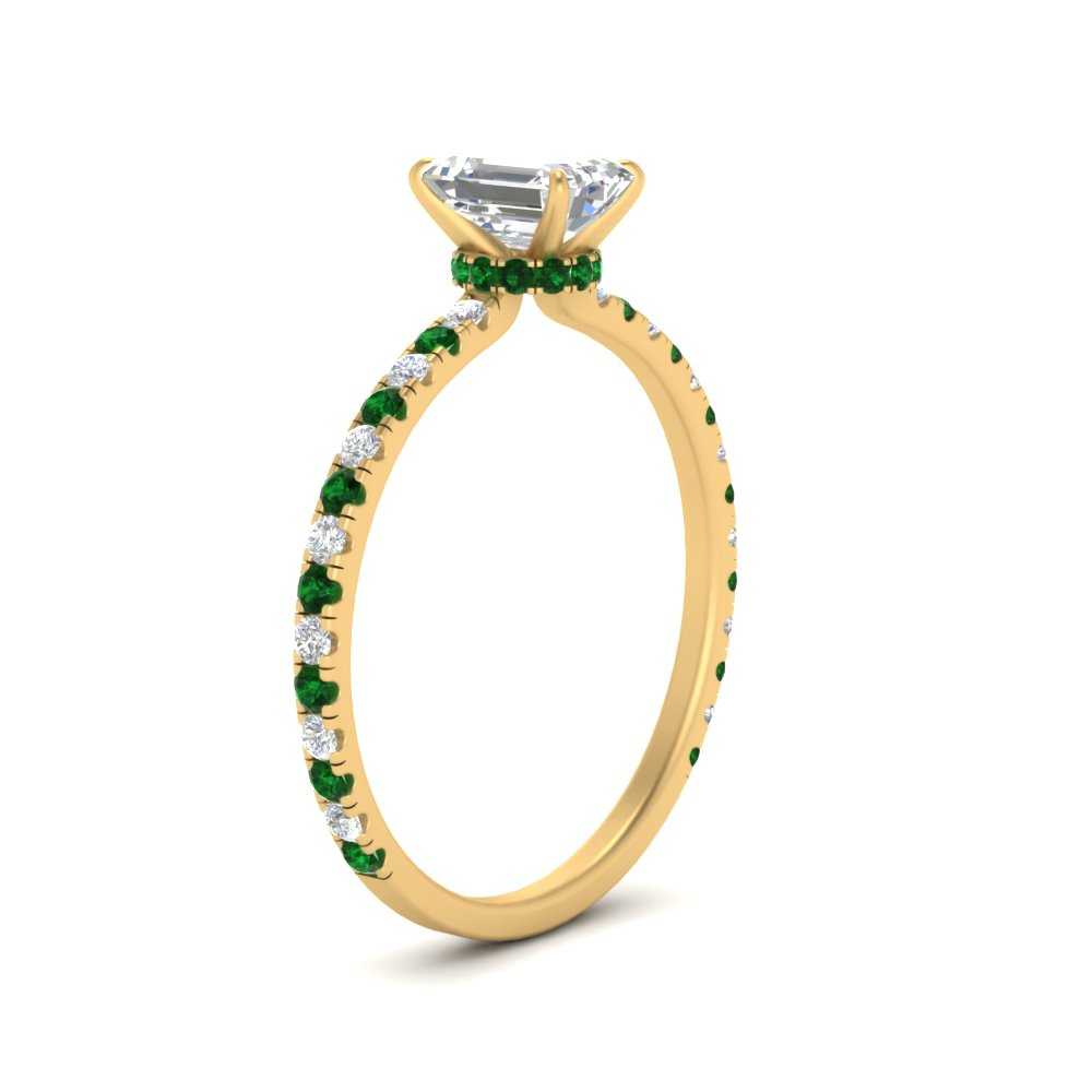 three-fourth-under-halo-emerald-cut-diamond-engagement-ring-with-emerald-in-FD9168EMRGEMGRANGLE3-NL-YG