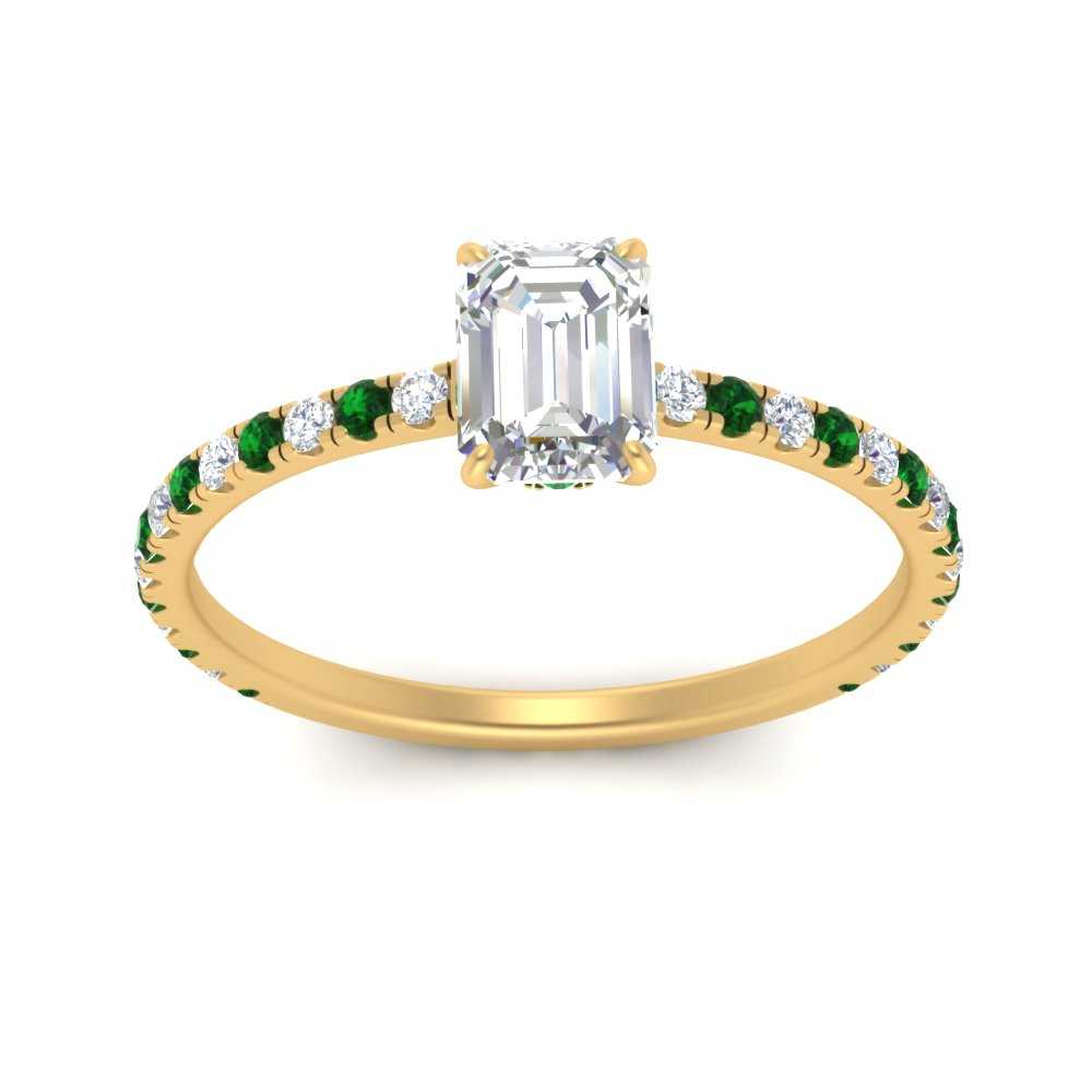 three-fourth-under-halo-emerald-cut-diamond-engagement-ring-with-emerald-in-FD9168EMRGEMGRANGLE3-NL-YG
