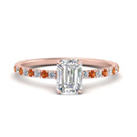 Load image into Gallery viewer, three-fourth-under-halo-emerald-cut-diamond-engagement-ring-with-orange-sapphire-in-FD9168EMRGSAORANGLE3-NL-RG