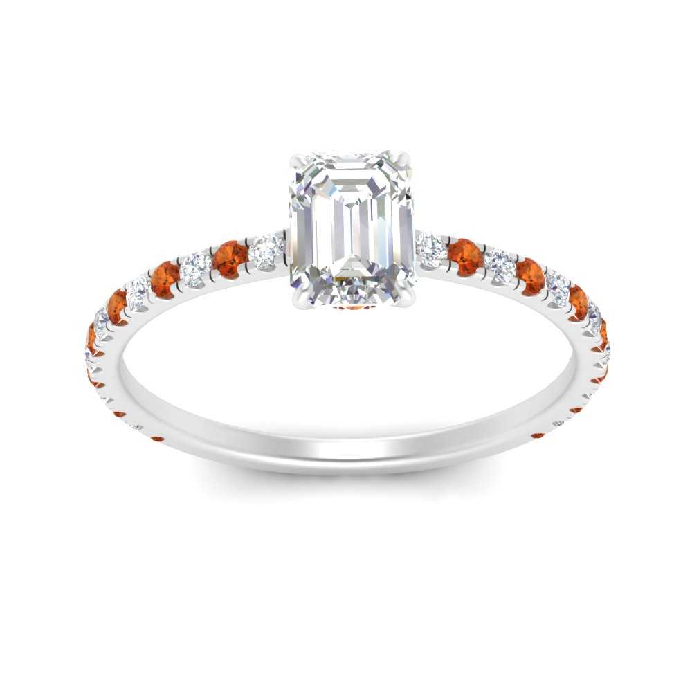 three-fourth-under-halo-emerald-cut-diamond-engagement-ring-with-orange-sapphire-in-FD9168EMRGSAORANGLE3-NL-WG