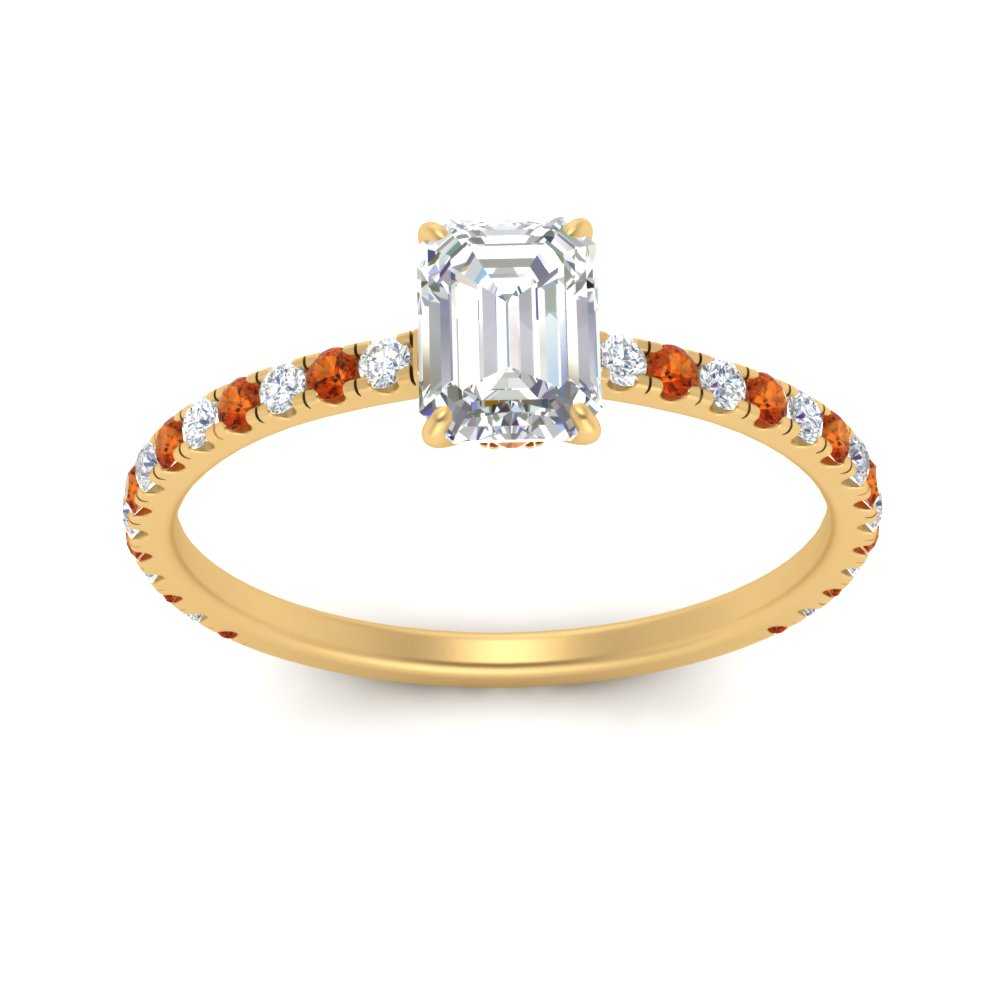 three-fourth-under-halo-emerald-cut-diamond-engagement-ring-with-orange-sapphire-in-FD9168EMRGSAORANGLE3-NL-YG