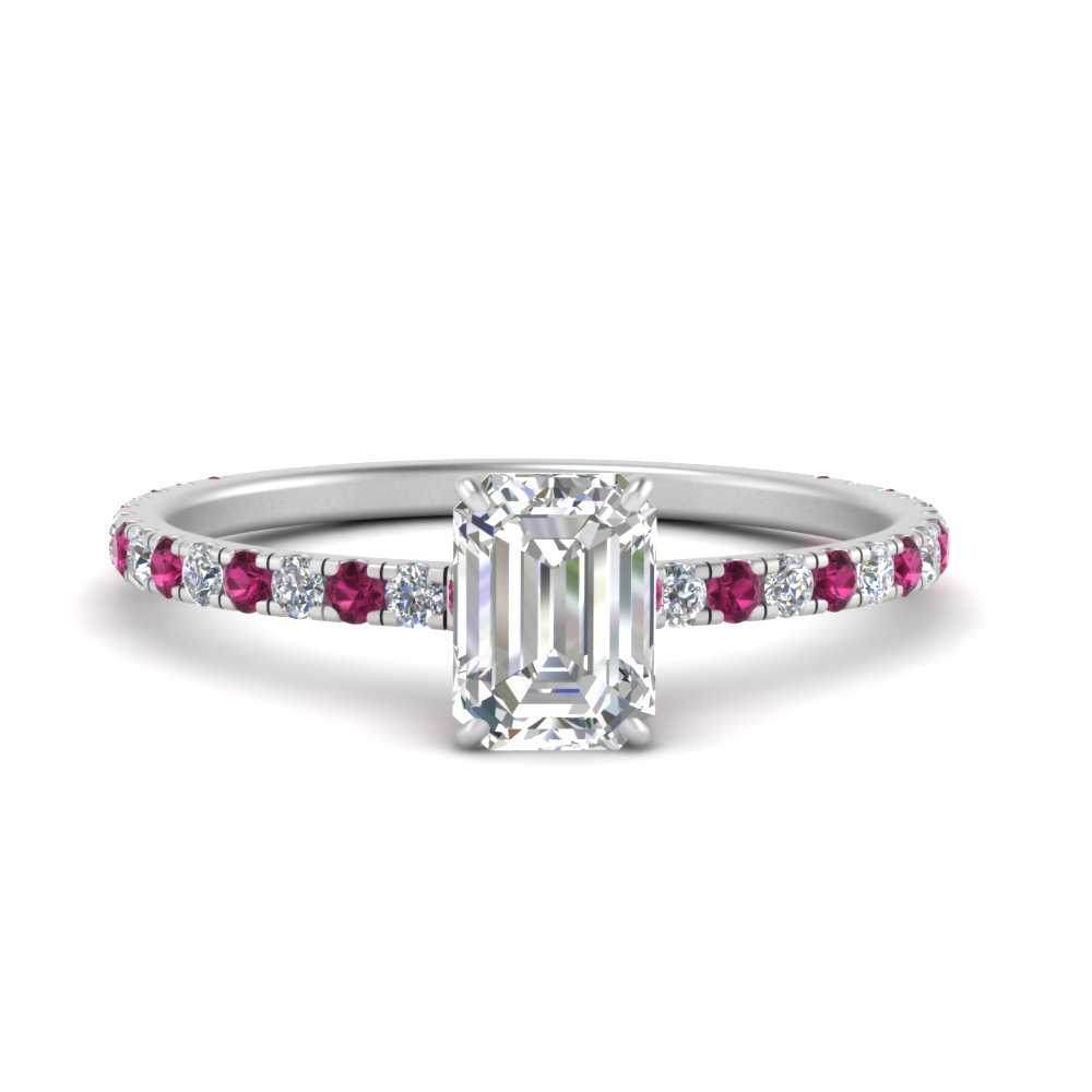 three-fourth-under-halo-emerald-cut-diamond-engagement-ring-with-pink-sapphire-in-FD9168EMRGSADRPIANGLE3-NL-WG