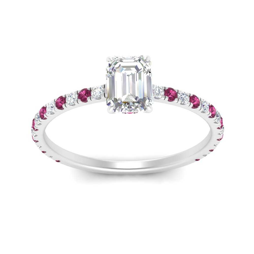 three-fourth-under-halo-emerald-cut-diamond-engagement-ring-with-pink-sapphire-in-FD9168EMRGSADRPIANGLE3-NL-WG