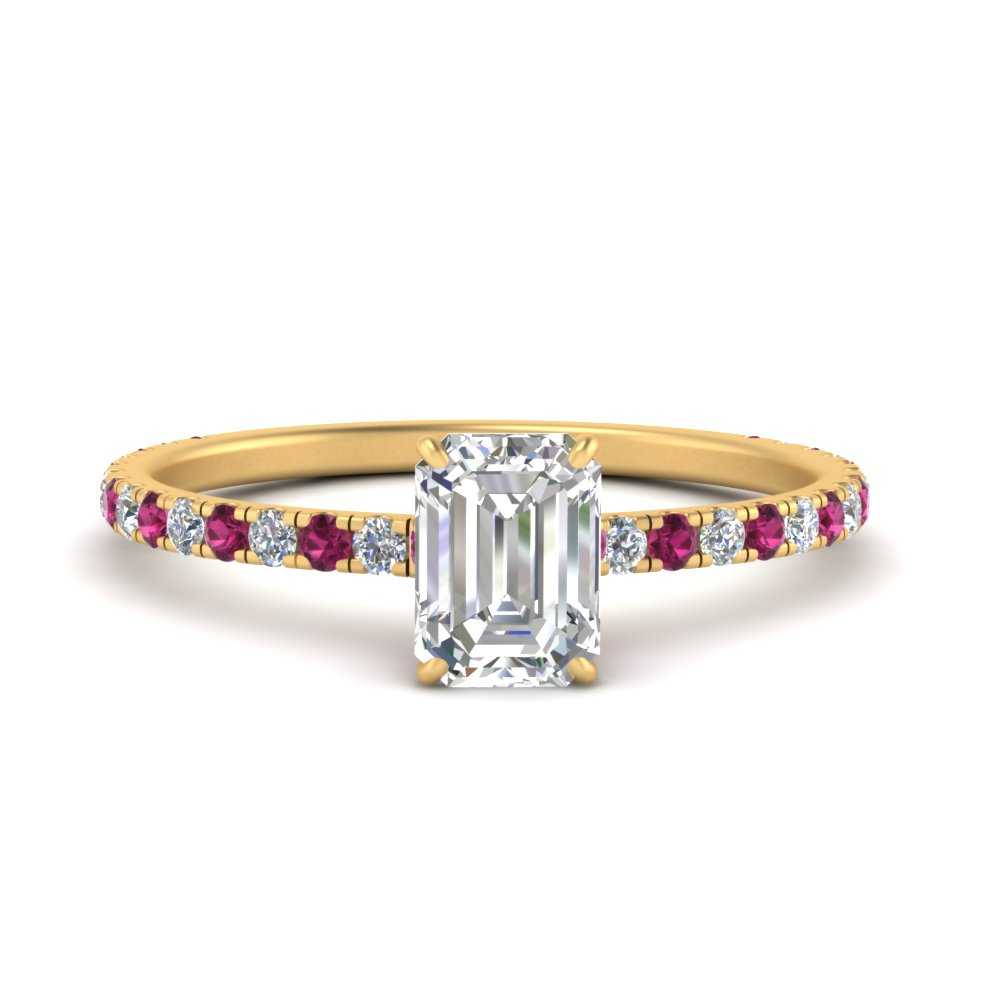 three-fourth-under-halo-emerald-cut-diamond-engagement-ring-with-pink-sapphire-in-FD9168EMRGSADRPIANGLE3-NL-YG