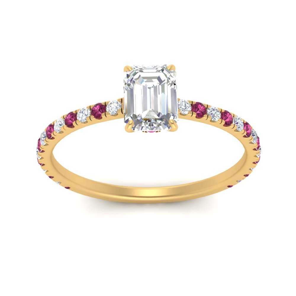 three-fourth-under-halo-emerald-cut-diamond-engagement-ring-with-pink-sapphire-in-FD9168EMRGSADRPIANGLE3-NL-YG