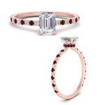Load image into Gallery viewer, three-fourth-under-halo-emerald-cut-diamond-engagement-ring-with-ruby-in-FD9168EMRGRUDRANGLE3-NL-RG
