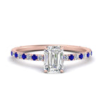 Load image into Gallery viewer, three-fourth-under-halo-emerald-cut-diamond-engagement-ring-with-sapphire-in-FD9168EMRGSABLANGLE3-NL-RG
