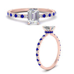 Load image into Gallery viewer, three-fourth-under-halo-emerald-cut-diamond-engagement-ring-with-sapphire-in-FD9168EMRGSABLANGLE3-NL-RG