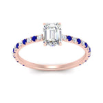 Load image into Gallery viewer, three-fourth-under-halo-emerald-cut-diamond-engagement-ring-with-sapphire-in-FD9168EMRGSABLANGLE3-NL-RG
