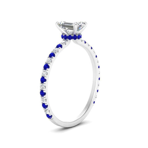 three-fourth-under-halo-emerald-cut-diamond-engagement-ring-with-sapphire-in-FD9168EMRGSABLANGLE3-NL-WG