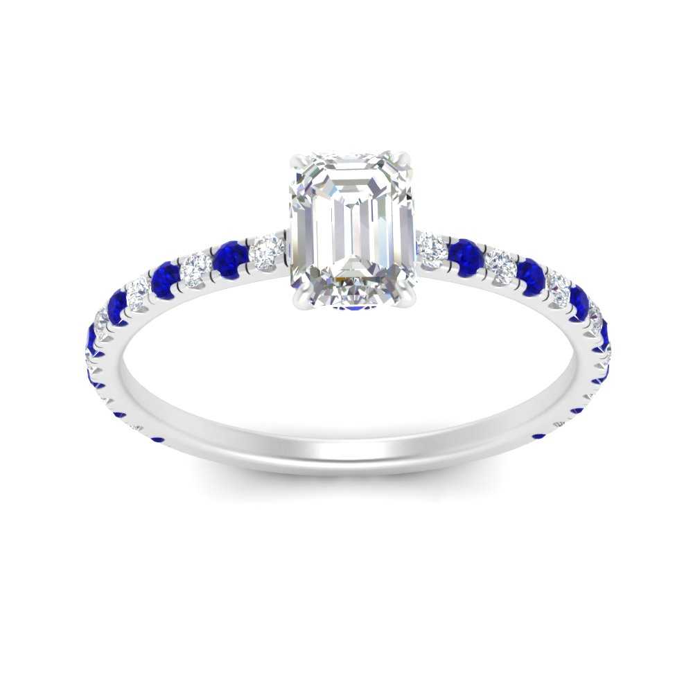 three-fourth-under-halo-emerald-cut-diamond-engagement-ring-with-sapphire-in-FD9168EMRGSABLANGLE3-NL-WG