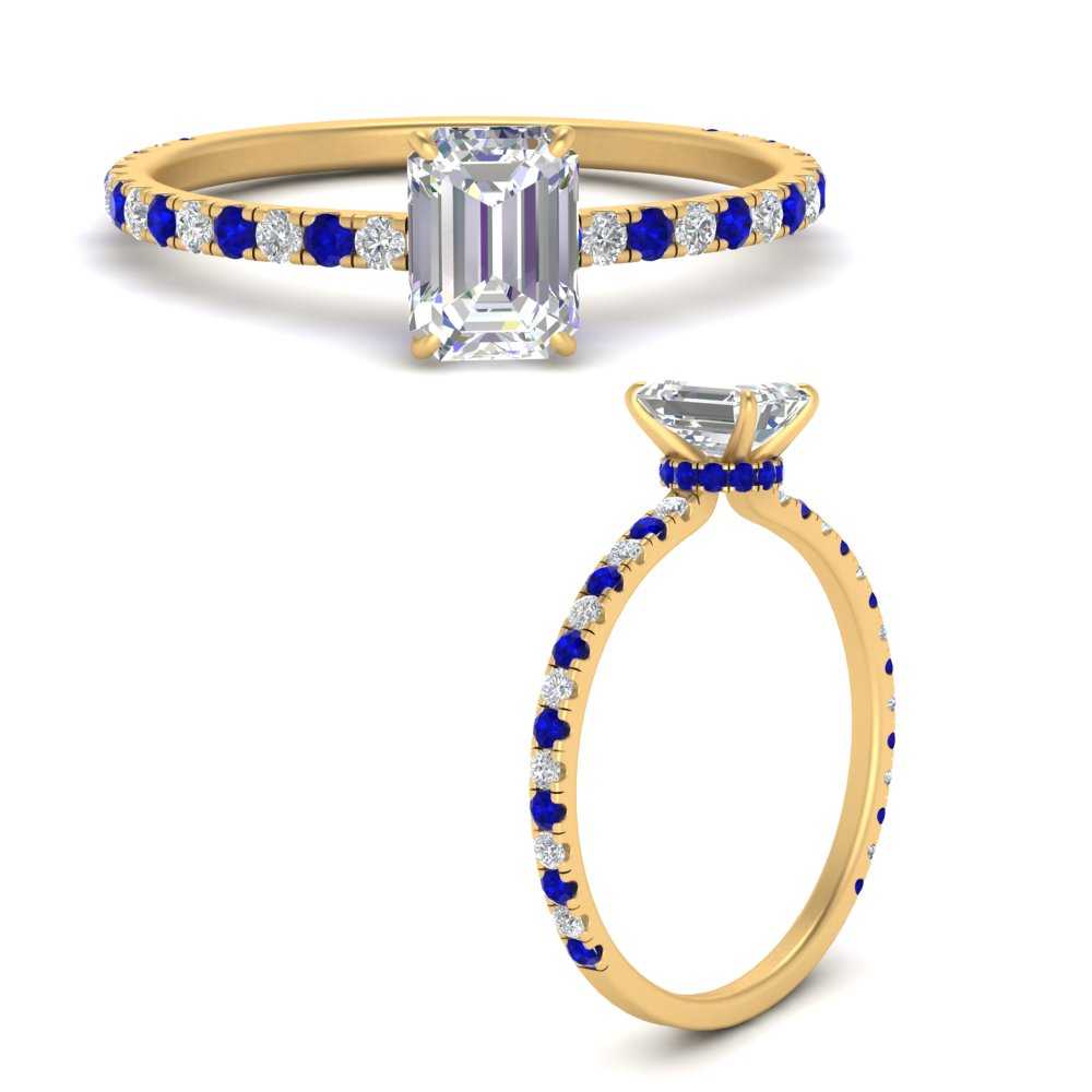 three-fourth-under-halo-emerald-cut-diamond-engagement-ring-with-sapphire-in-FD9168EMRGSABLANGLE3-NL-YG