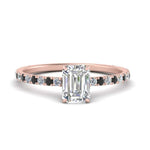 Load image into Gallery viewer, three-fourth-under-halo-emerald-cut-engagement-ring-with-black-diamond-in-FD9168EMRGBLACKANGLE3-NL-RG