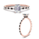 Load image into Gallery viewer, three-fourth-under-halo-emerald-cut-engagement-ring-with-black-diamond-in-FD9168EMRGBLACKANGLE3-NL-RG
