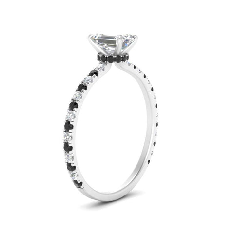 three-fourth-under-halo-emerald-cut-engagement-ring-with-black-diamond-in-FD9168EMRGBLACKANGLE3-NL-WG