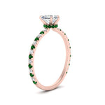 Load image into Gallery viewer, three-fourth-under-halo-heart-shaped-diamond-engagement-ring-with-emerald-in-FD9168HTRGEMGRANGLE3-NL-RG
