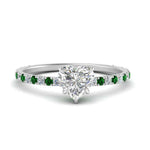 Load image into Gallery viewer, three-fourth-under-halo-heart-shaped-diamond-engagement-ring-with-emerald-in-FD9168HTRGEMGRANGLE3-NL-WG
