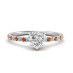 Load image into Gallery viewer, three-fourth-under-halo-heart-shaped-diamond-engagement-ring-with-orange-sapphire-in-FD9168HTRGSAORANGLE3-NL-WG
