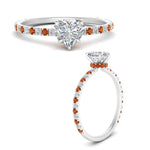 Load image into Gallery viewer, three-fourth-under-halo-heart-shaped-diamond-engagement-ring-with-orange-sapphire-in-FD9168HTRGSAORANGLE3-NL-WG
