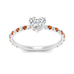 Load image into Gallery viewer, three-fourth-under-halo-heart-shaped-diamond-engagement-ring-with-orange-sapphire-in-FD9168HTRGSAORANGLE3-NL-WG
