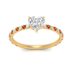 Load image into Gallery viewer, three-fourth-under-halo-heart-shaped-diamond-engagement-ring-with-orange-sapphire-in-FD9168HTRGSAORANGLE3-NL-YG
