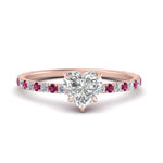 Load image into Gallery viewer, three-fourth-under-halo-heart-shaped-diamond-engagement-ring-with-pink-sapphire-in-FD9168HTRGSADRPIANGLE3-NL-RG
