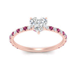 Load image into Gallery viewer, three-fourth-under-halo-heart-shaped-diamond-engagement-ring-with-pink-sapphire-in-FD9168HTRGSADRPIANGLE3-NL-RG
