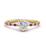Load image into Gallery viewer, three-fourth-under-halo-heart-shaped-diamond-engagement-ring-with-pink-sapphire-in-FD9168HTRGSADRPIANGLE3-NL-YG
