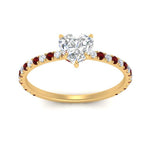 Load image into Gallery viewer, three-fourth-under-halo-heart-shaped-diamond-engagement-ring-with-ruby-in-FD9168HTRGRUDRANGLE3-NL-YG
