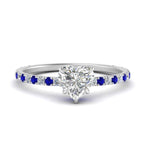 Load image into Gallery viewer, three-fourth-under-halo-heart-shaped-diamond-engagement-ring-with-sapphire-in-FD9168HTRGSABLANGLE3-NL-WG
