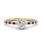 Load image into Gallery viewer, three-fourth-under-halo-heart-shaped-diamond-engagement-ring-with-sapphire-in-FD9168HTRGSABLANGLE3-NL-YG
