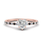 Load image into Gallery viewer, three-fourth-under-halo-heart-shaped-engagement-ring-with-black-diamond-in-FD9168HTRGBLACKANGLE3-NL-RG
